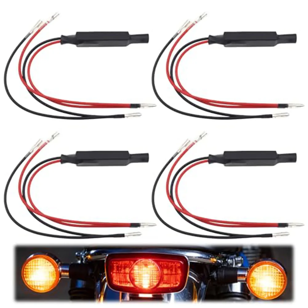 4PCS LED Indicator Resistor Kit for Motorcycle Turn Signals 12V 10W 10Ω Load Equalizer Compatible with Motorcycles Mopeds Tools