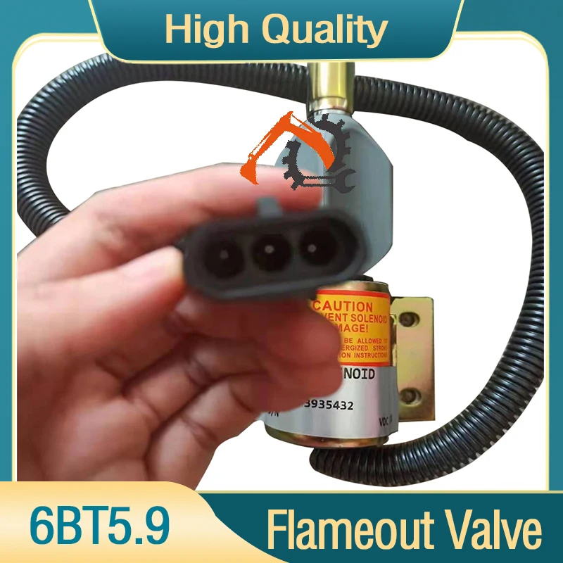 High Performance 6BT 6BT5.9 Engine Parts Fuel Stop Shutdown Shut Off Flameout Solenoid Valve 3935432