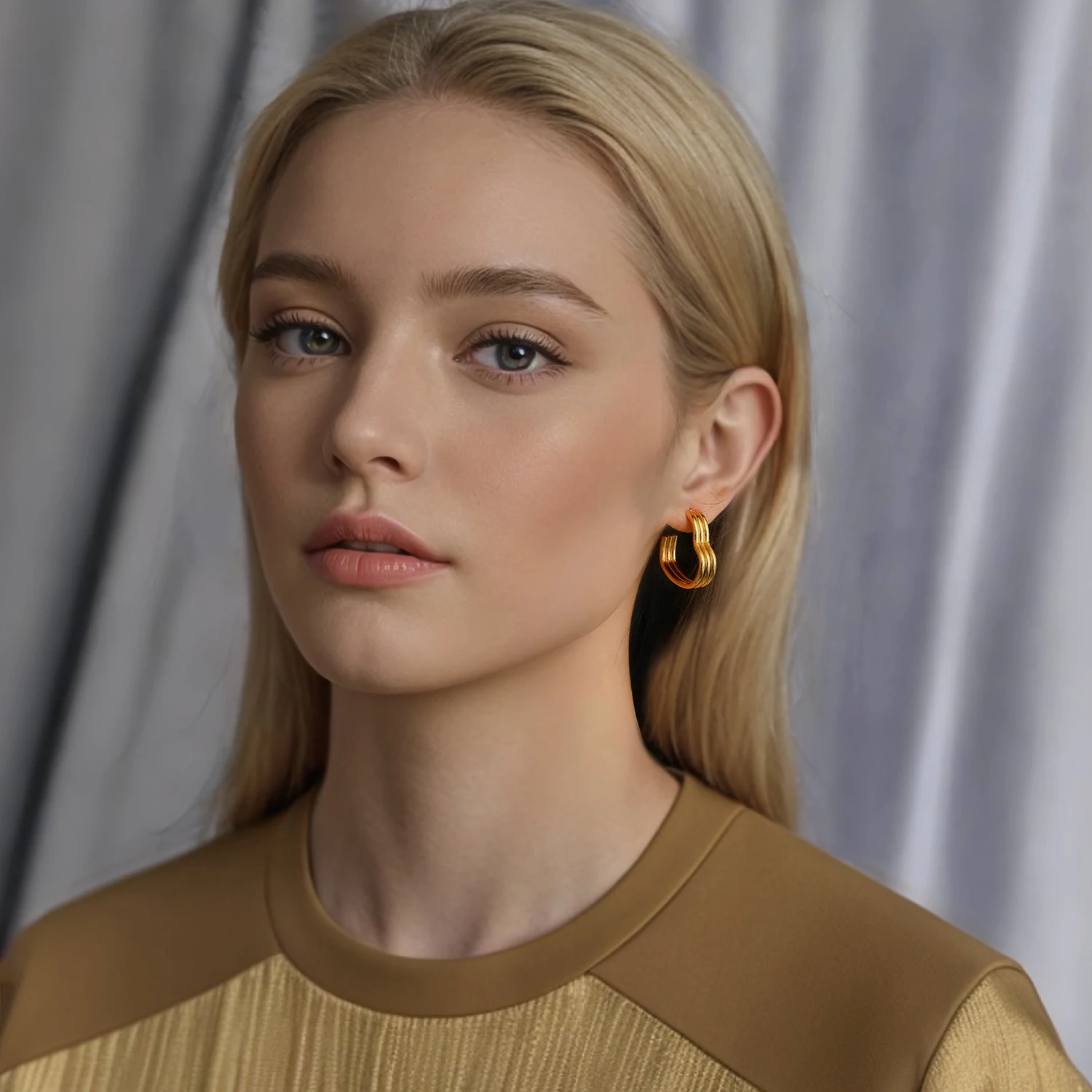 أقراط على شكل قلب للنساء - ستانلس ستيل مطلي بالذهب عيار 18 قيراط مضاد للحساسية - أقراط كلاسيكية بسيطة باللون الذهبي هدية