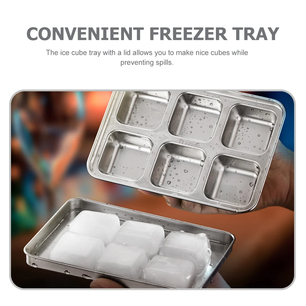 Stainless Steel Ice Cube Mold Cubitera Tray Freezer Buckets Maker Wear-resistant Silicone Household Kitchen Bar Tools
