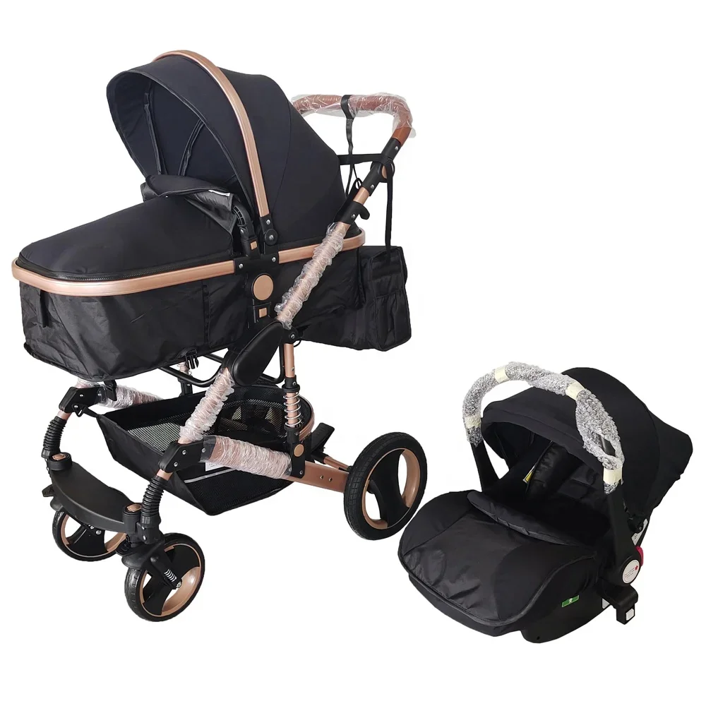 Kinderwagen Baby 3-in-1 leichter Kinderwagen mit hoher Landschaft, tragbarer Kinderwagen für Neugeborene, Wiege