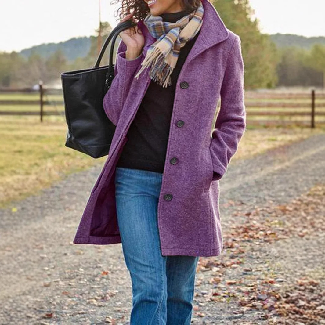 Damski płaszcz wełniany Thiened, średniej długości, wysokiej jakości odzież wierzchnia, jesienno-zimowy, modny, z kapturem, produkcja chińska, kurtka damska.