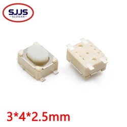 【100-50 sztuk 】 3*4*2.5mm patch przełącznik dotykowy 4 stopy kluczyk do zdalnego sterowania samochodem przycisk mikro DC12V 50mA przycisk mikro przełączniki taktowe SMD