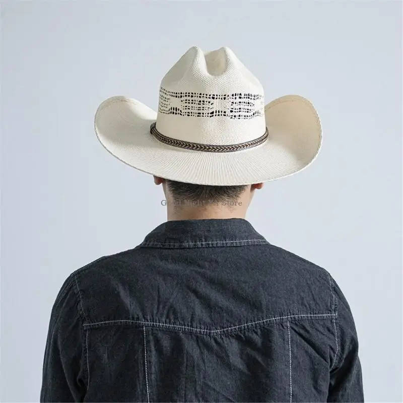 

Белая панама в стиле вестерн, джинсовая шляпа, дышащая, удобная, унисекс, модный аксессуар для активного отдыха