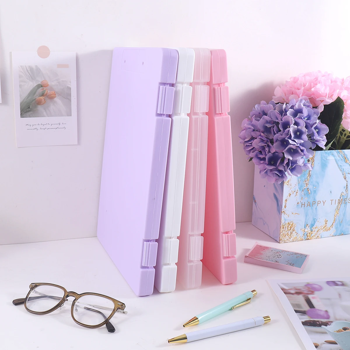 1 PC A4 File Box 2-in-1 Portable Document & Photo Storage Organizer Tool Without Clips Writing Board for Office Use view 3