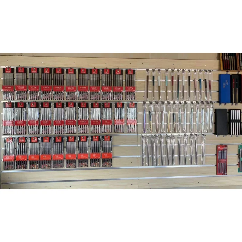 custom.18mm Melamine-Faced Slot Board MDF Slat Wall Panel Sturdy Display Rack Musical Instrument Display Showcases