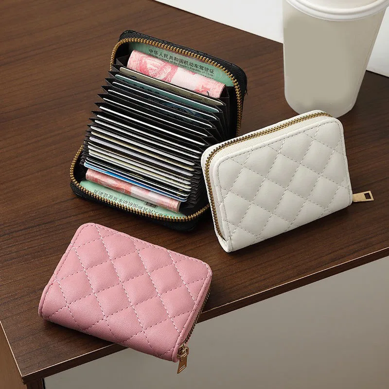 Student Small Zipper Woman Wallet Coin Purse Women Short Wallets PU Leather Female Plaid Purses Leather Card Holder Wallet