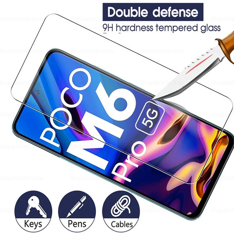 2PCS Tempered Glass Case For Xiaomi Poco M6 Pro 5G Screen Protectors  Pocco M 6Pro 6 Pro M6Pro Protective Film Cover 6.79inches