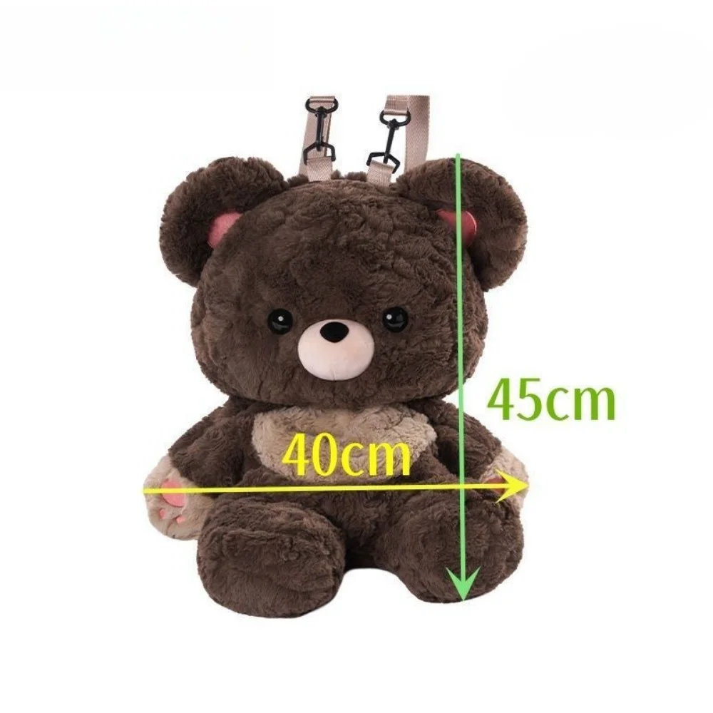 High-color Love Bear Cute Versatile peluche borsa a tracolla zaino bambola piccola zainetto donna uomo marrone borse