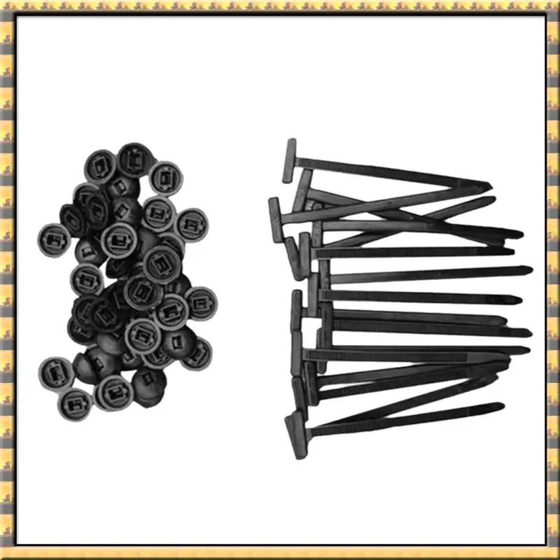 

Apr.100Pcs Cable Tie Buckle Self-Locking Nylon Zip Ties Holder For Car Daily Repair, Trunk Interior Panel Cover