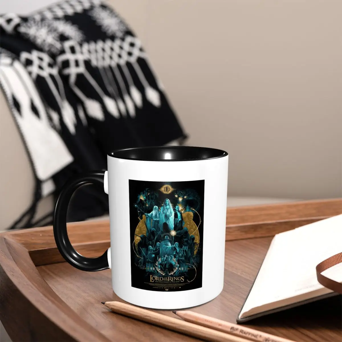 Taza mágica de la película El Señor de los Anillos, tazas de café de cerámica divertidas, tazas de té, taza de leche, regalos para mujeres y hombres
