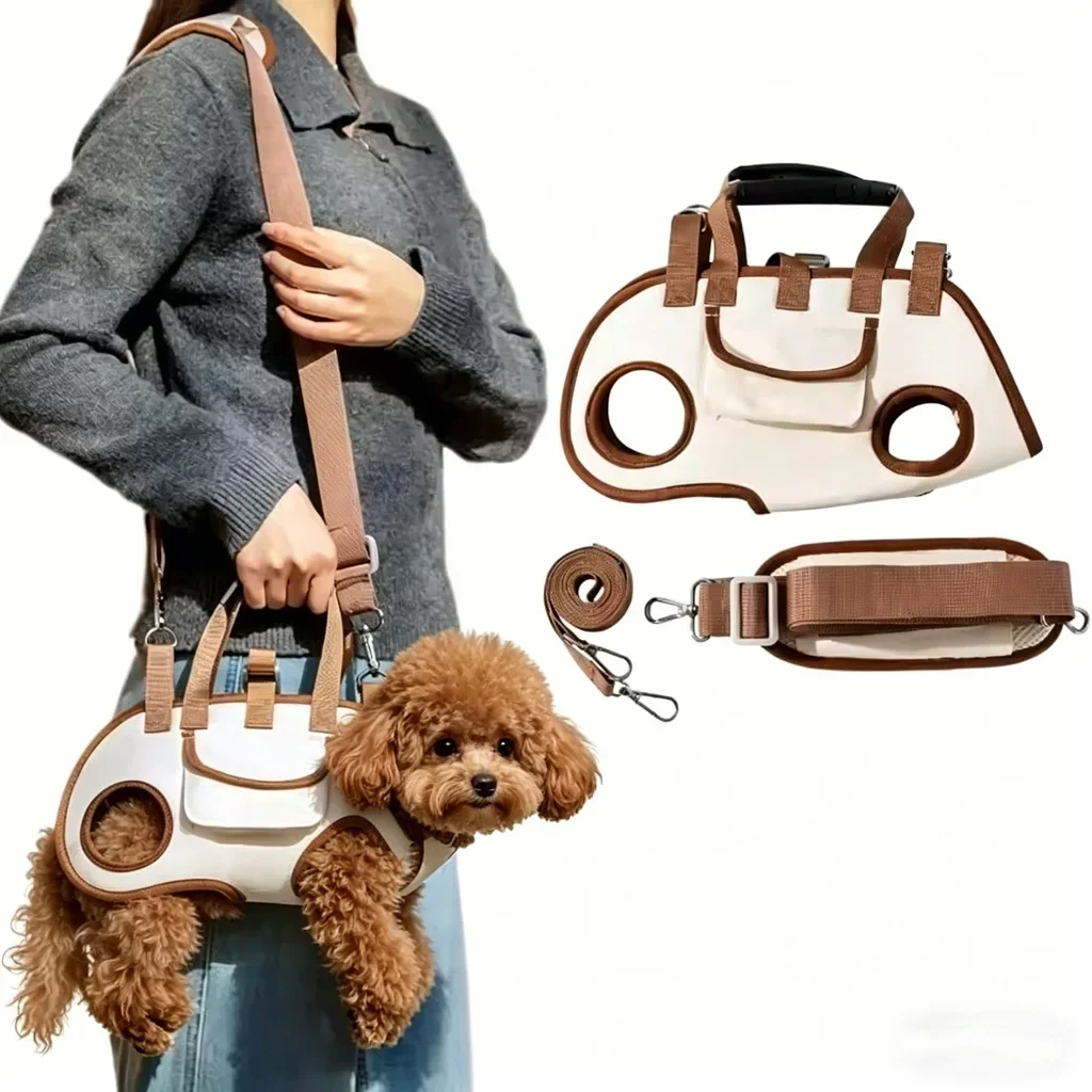 Pets Outdoor Carrying Bag Small Dogs And Medium-sized Cats with Harnesses Clip Adjustable Shoulder Handheld for Hiking Daily Use