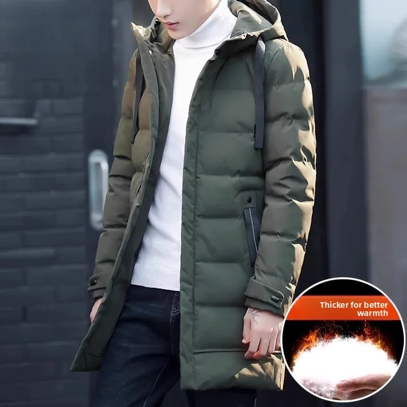 

Men's Thiened down Jaet Hooded Rice St Man Winter Coat 2025 New Sle Urban Casual Faion Padded Coat Outerwear