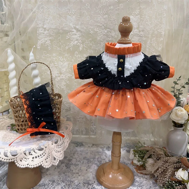 

Reborn Doll Orange Dress Tiara 10CM Doll Clothes 20CM Cotton Doll Skirt, XingDaiLu/LiNaXiong Doll Dress Free Shipping