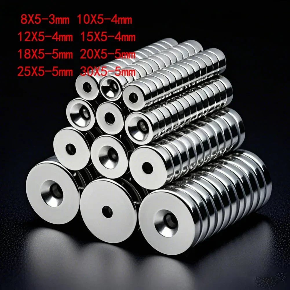 

3-50 Pcs Powerful Rare Earth Neodymium Magnet Imanes NdFeB N35 Round With Holes Powerful Strong Permanent Magnetic Imanes Disc