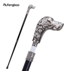 Sliver Loyal Dog Head Walking Stick with Hidden Plate Self Defense Fashion Cane Plate Cosplay Crosier Waking Stick 93cm