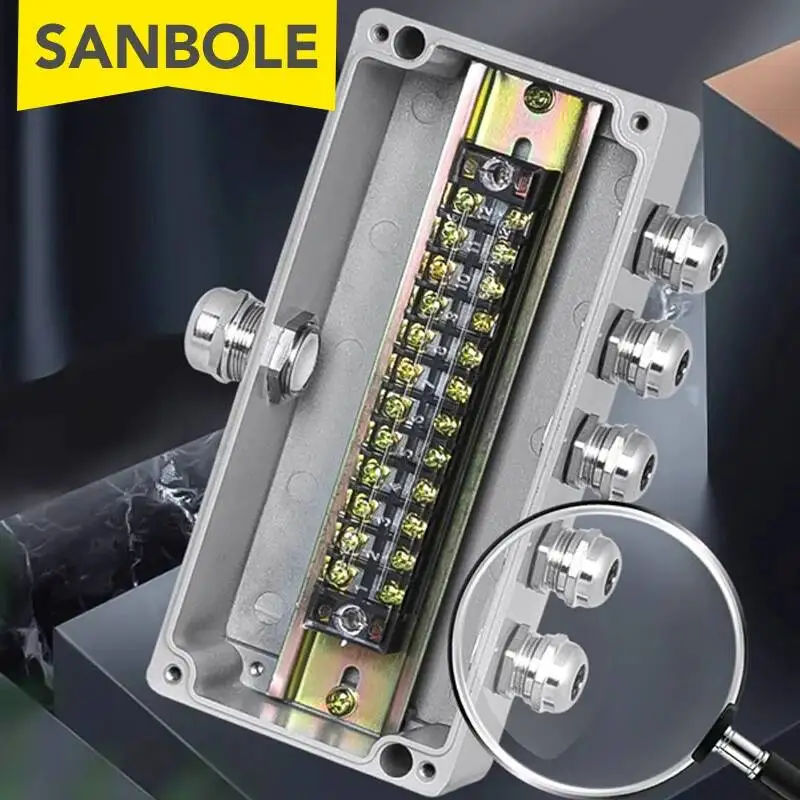 

15A 25A Terminal Block Cast Aluminum Alloy Waterproof Junction Box Outdoor Waterproof Power Distribution Monitoring Accessory