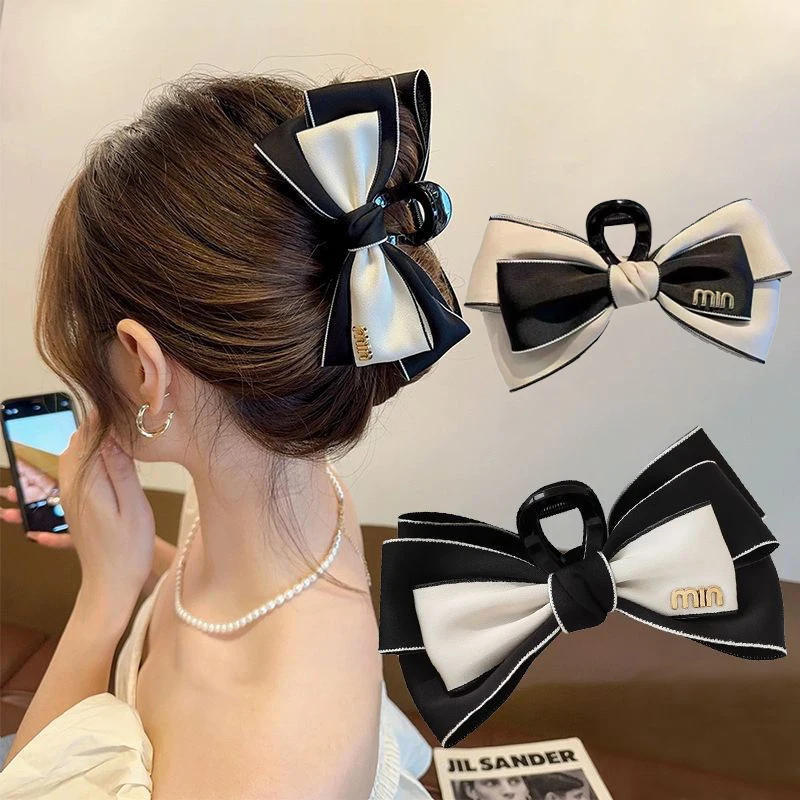 Korean Fashion Bow Hair Claw Clip Simple Elegant Hair Clip Claw Clamp Headwear Girls Women Hair Accessories