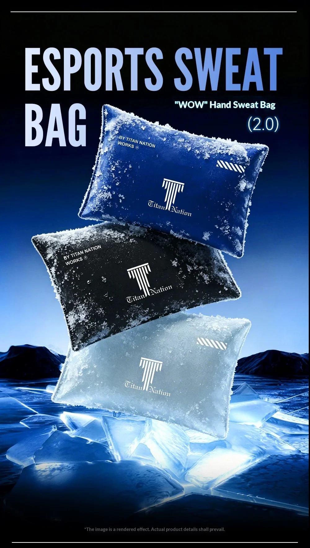 TitanNation WOW E-sports Hand Sweat Bag High Elastic Ice Feeling Fabric Brand-New Dry Granules Game Hand Sweat Bag For Gifts