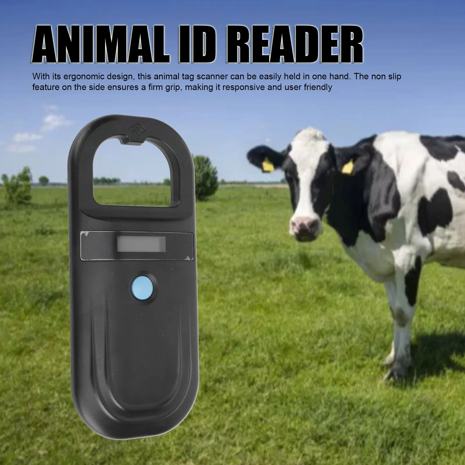 

Сканер животных Портативный считыватель идентификаторов животных Перезаряжаемый сканер микрочипов для домашних животных 134,2 кГц Поддержка передачи USB C и BT