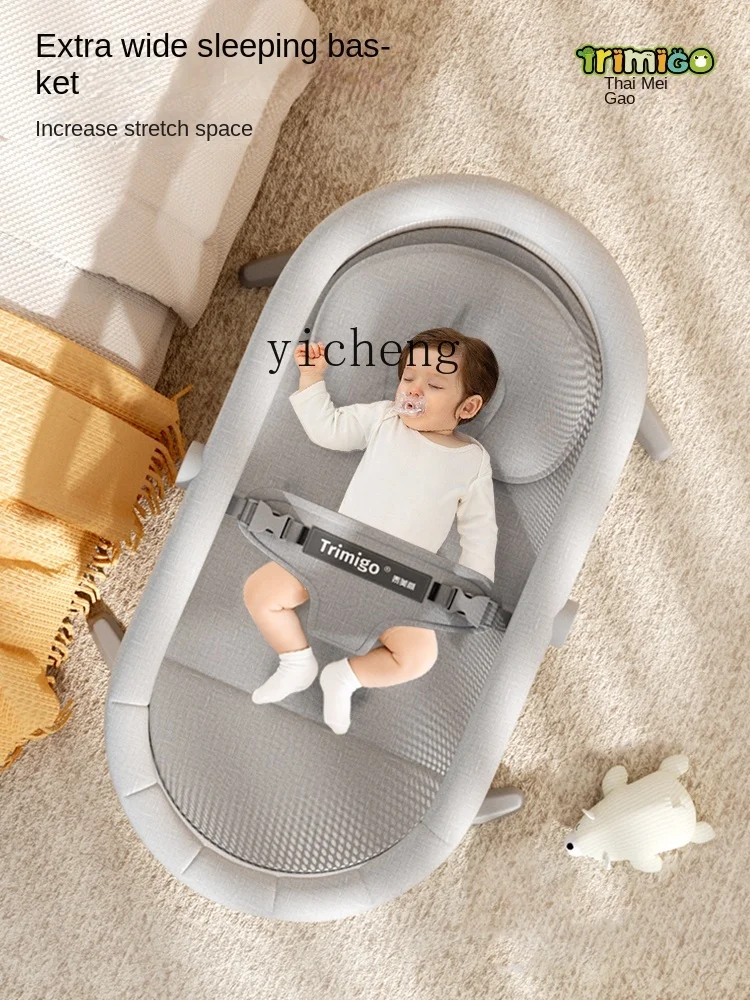 Tqh kursi goyang bayi, produk fantasi peduli bayi kursi goyang listrik bayi baru lahir hadiah menenangkan Bassinet tidur