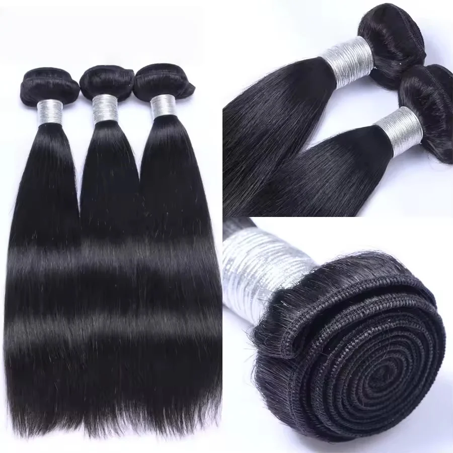 34 36 40 Inch 16A Straight Human Hair Bundles 100% Unprocessed Raw Extensions Bundles 3/4/5 Pcs Brazilian Natural Weave Bundles