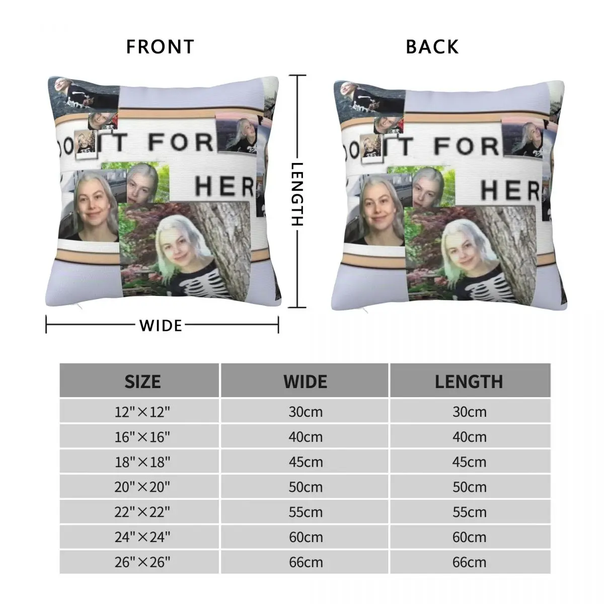 Phoebe Bridgers Meme Square Pillowcase Polyester Linen Velvet Creative Zip Throw Pillow Case Car Cushion Cover Wholesale 45x45