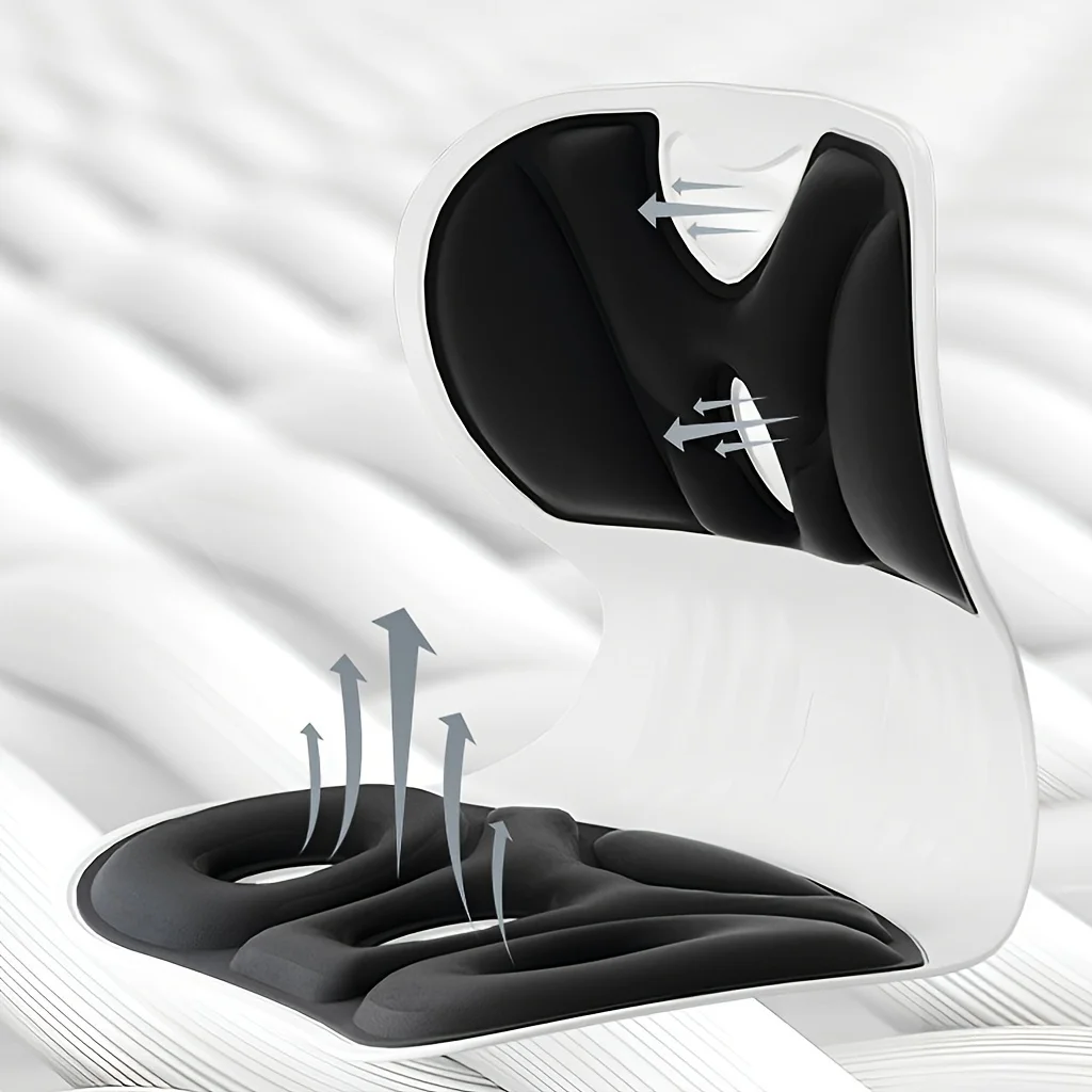 قطعة واحدة من وسادة دعم قطني مريحة، وسادة ظهر مضادة للتعب للدراسة والتلفزيون، قابلة للتنفس مع غطاء نايلون قابل للغسل، متعددة الأغراض