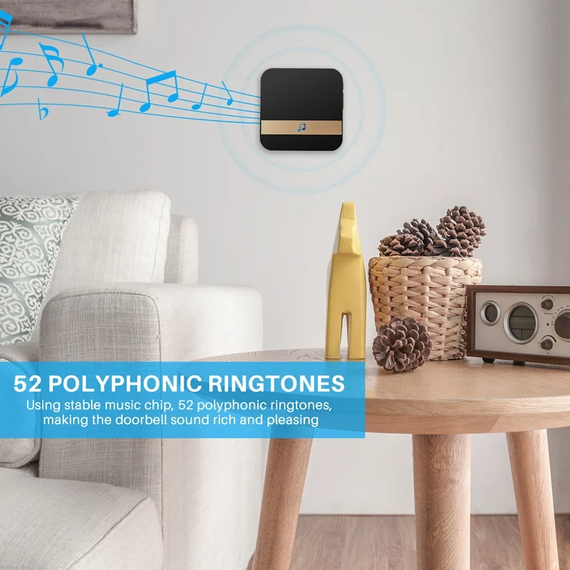 Timbre inalámbrico remoto PORK, timbre de llamada automático de larga distancia de 300M, campanas electrónicas inteligentes a prueba de agua, accesorio para el hogar inteligente