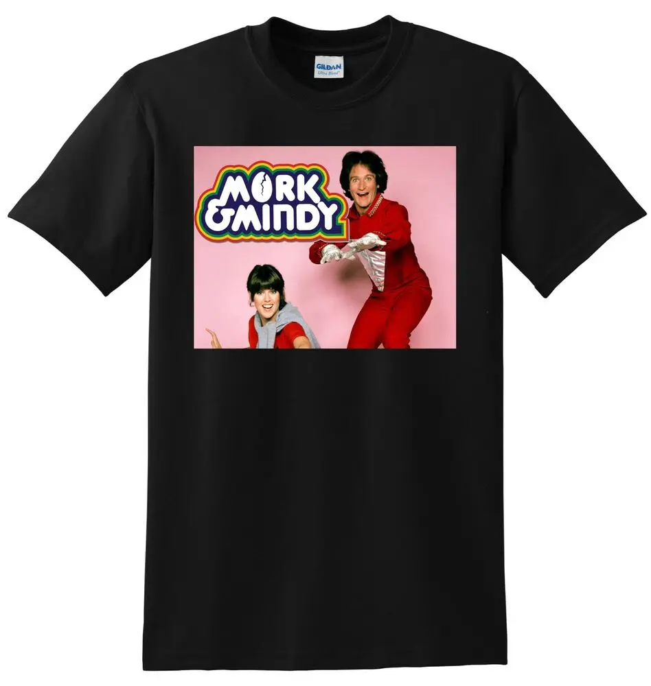 MORK AND MINDY T SHIRT robin williams tv show season 1 2 3 4 SMALL MEDIUM L XL High Quality 100%Cotton Short Sleeve