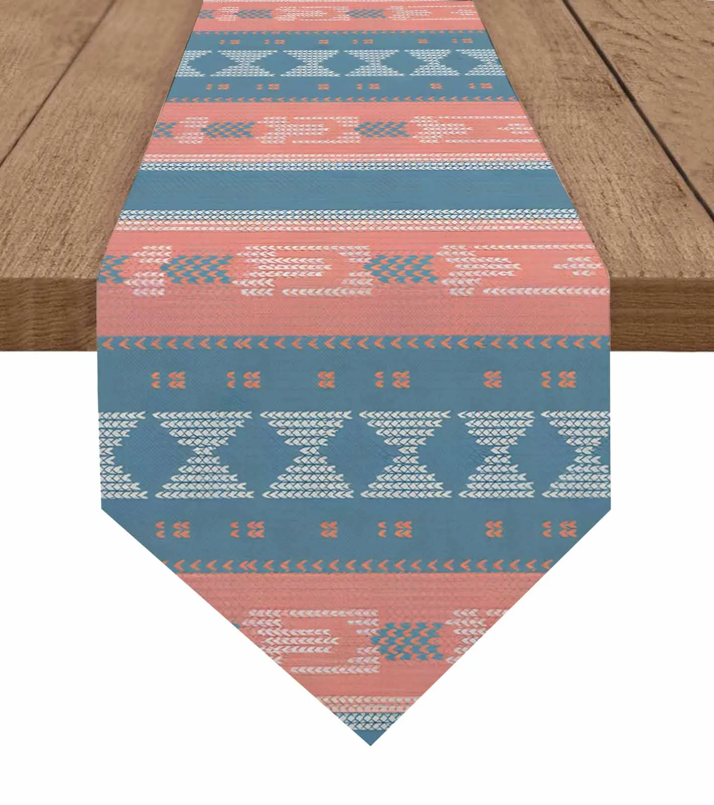 

Colorful Striped Ethnic Print Table Runner Holiday Wedding Party Decor Table Runners Dining Table Cover Decor