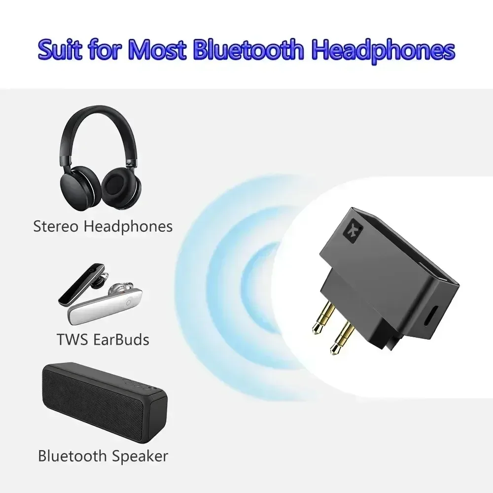 Bluetooth 5.0 Airplane Airline Flight Adapter Wireless Transmitter For JBL Tune 600BTNC DUET NC BT 700BT 750BTNC Headphones