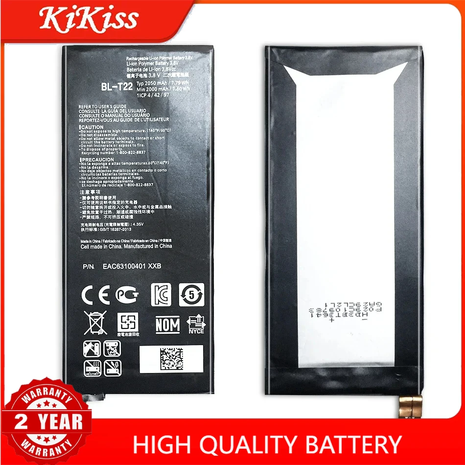 BL-T22 Replacement Battery For LG Zero H650 H650E H740 F620 LS675 F620L F620S H650K 2050mAh Mobile Phone Batteries High Quality