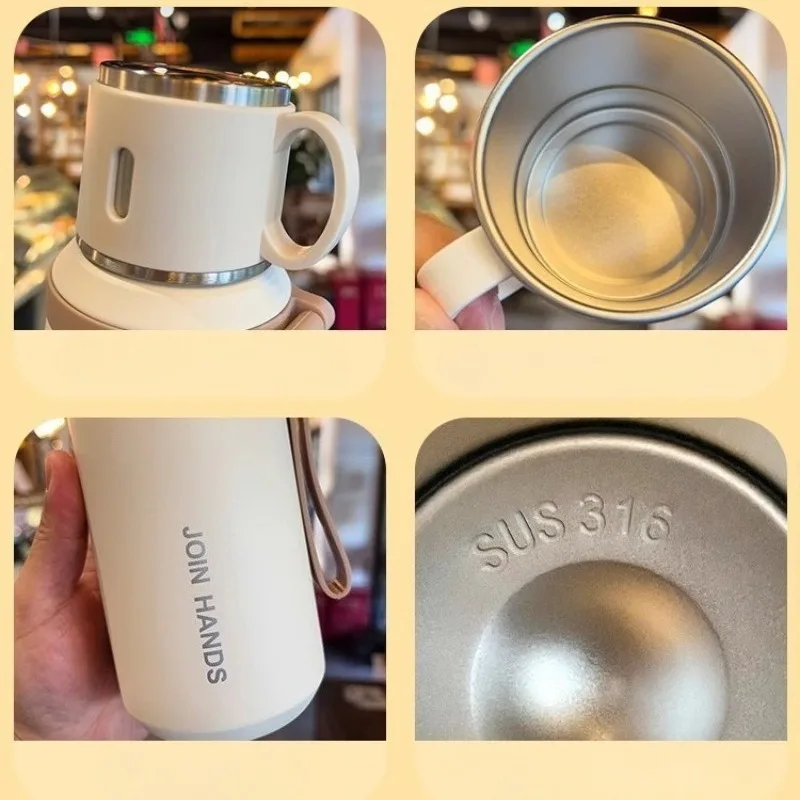 저스틴라우 600/800ML 보온병 주방 진공 플라스크 차 여과기 포함 스테인리스 휴대용 여행용 보온 물병 썸네일 6