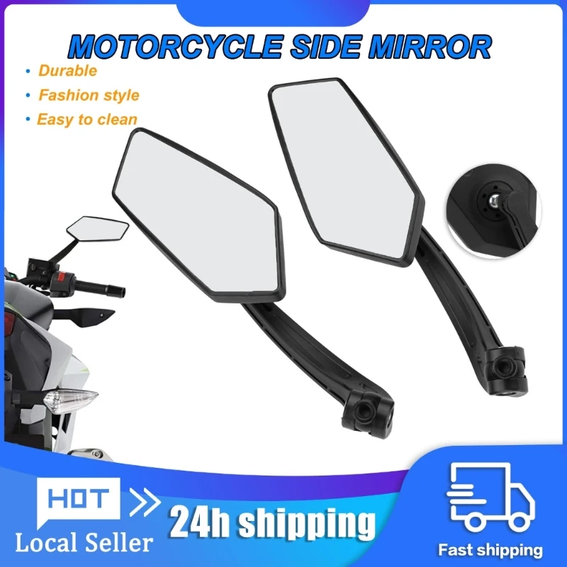 Motorcycle Side Mirrors Rearview Mirror E-Bike Scooter Adjustable Rotating Mirrors Motorbike Accessories with