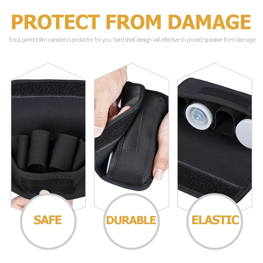 

4pcs Canisters Bag, Waterproof Protective Pouch For 35Mm Film Storage, Hook Loop Belt Mount, Film Case Carrying Organizer