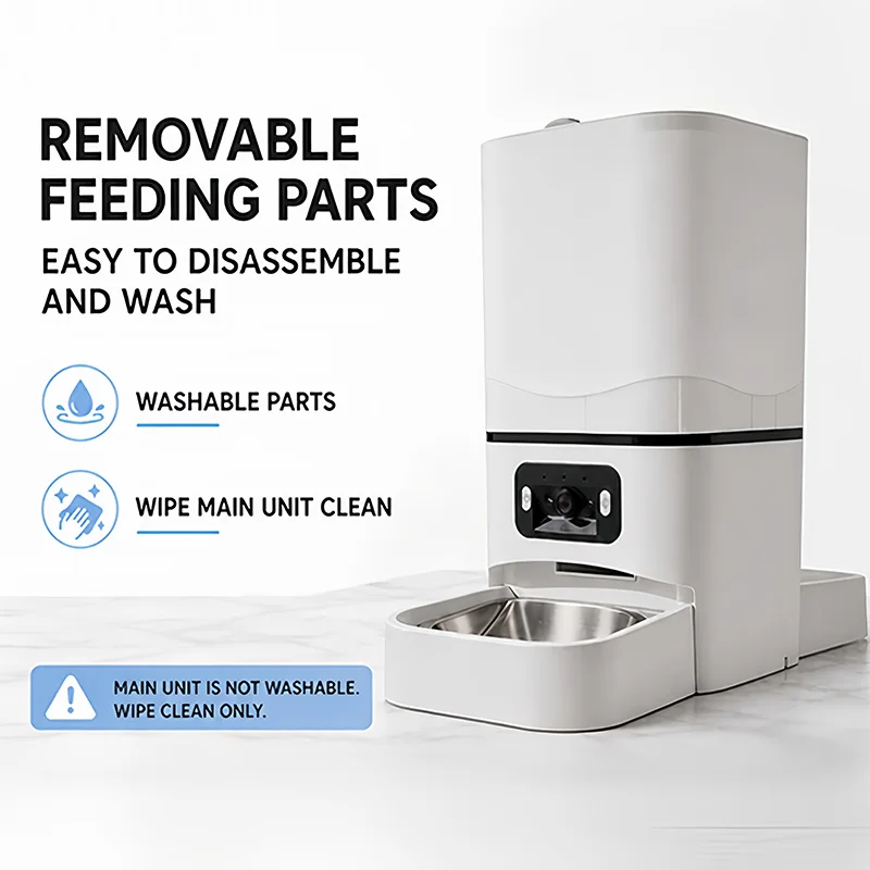 Smart B101 6L Dual-Bowl Pet Feeder with Balanced Dispensing, Dual Cameras and APP Remote Control for Video Version
