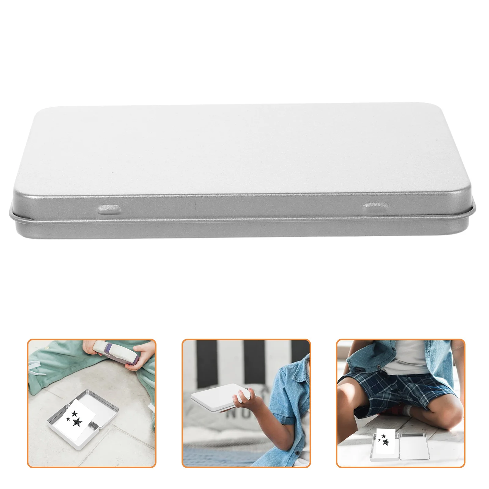 

Small Compact Gaming Card Iron Storage Box Portable Case Card Organizer Protective Tinplate Storage Solution Baseball Cards Box