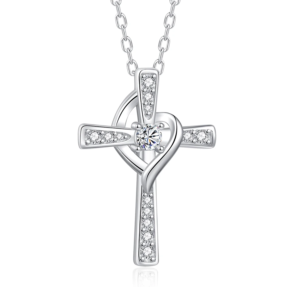 

925 Sterling-Silver Cross Birthstone Necklaces Jewelry Mother's Day,Birthday or Anniversary Gifts For Women Teen Girls Friends