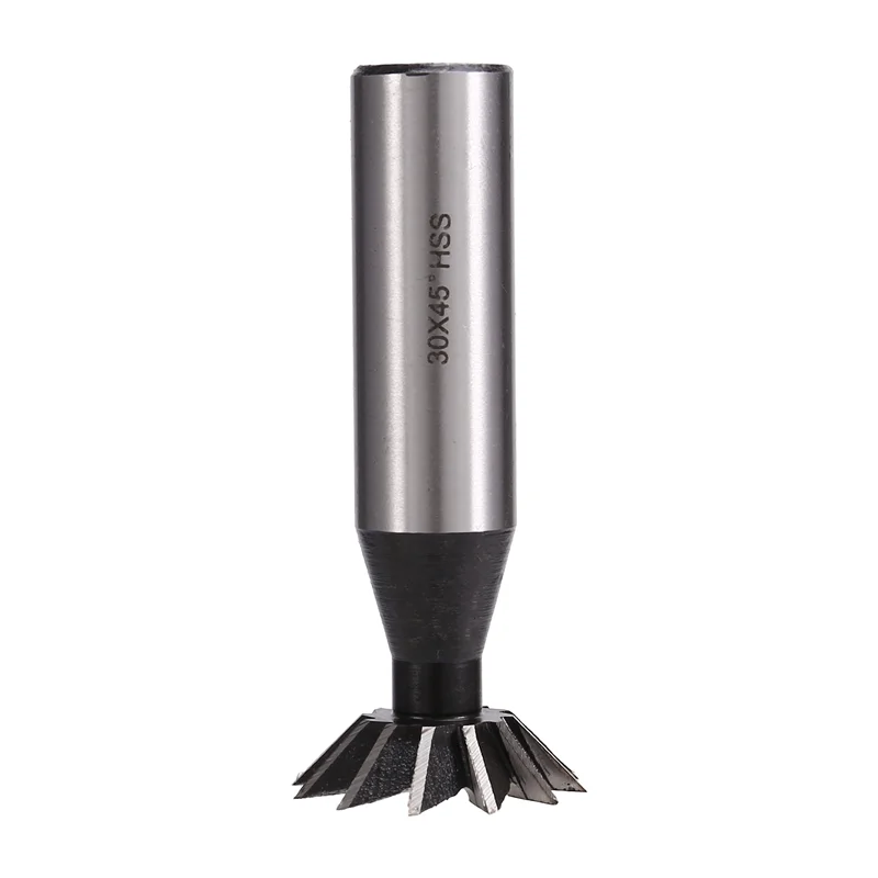 

A02F-HSS Dovetail Cutter 12 Edges 32 X 45° Degrees CNC Router Bit HSS Dovetail Milling Cutter End Mill 16Mm Straight Shank