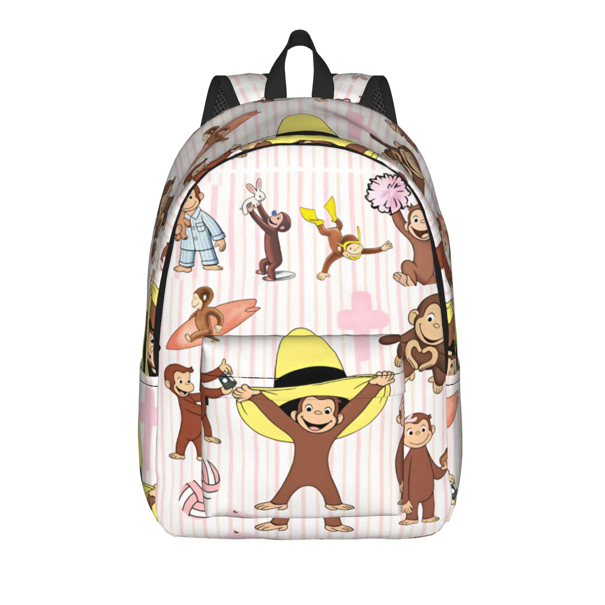 Curious George Multifunctional Stickers Backpack  Trekking Backpacks Student Colorful Soft High School Bags Style Rucksack