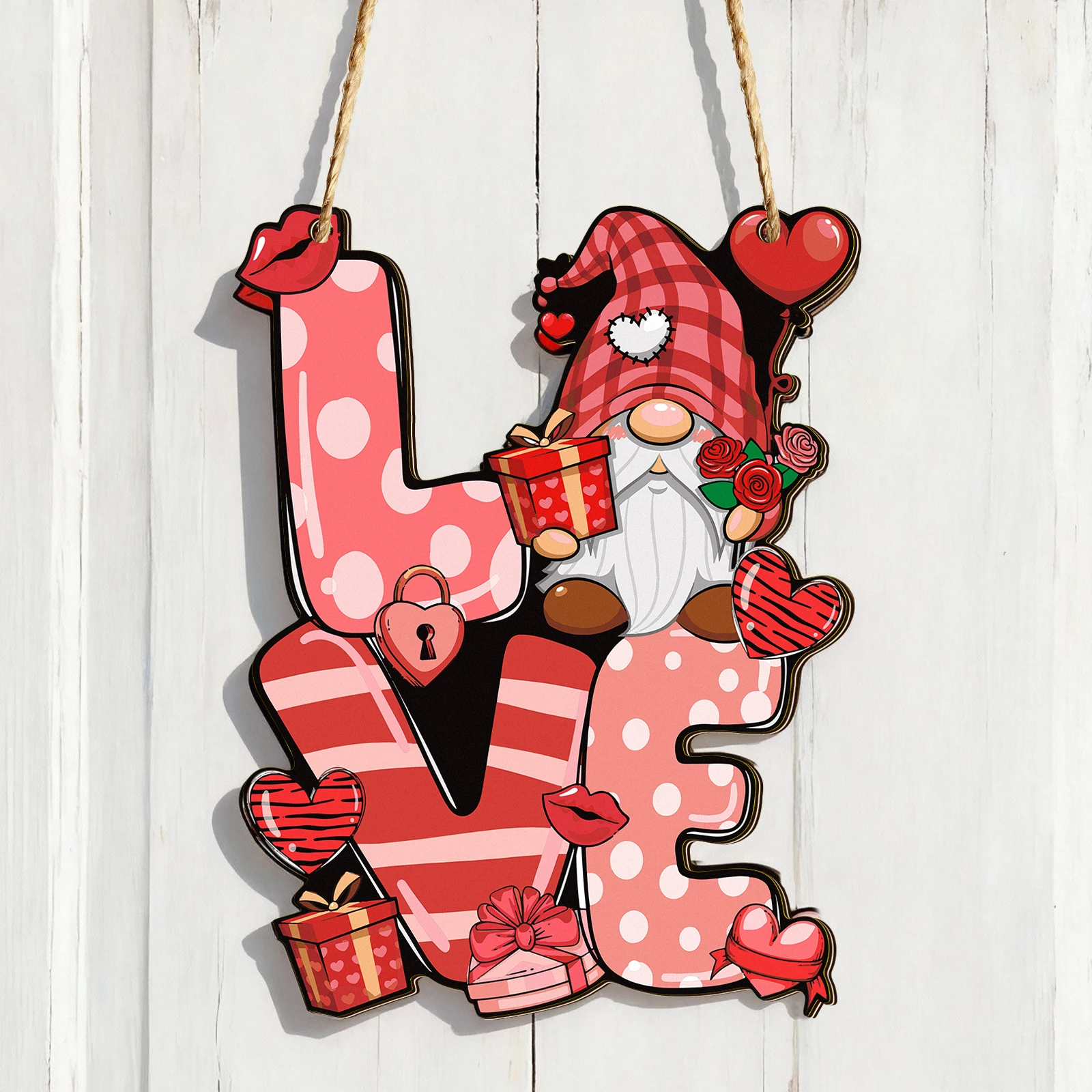 Home Decor Lovely Home - Gnome de Amor para o Dia