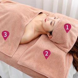 1pc/3pcs Beauty Spa Massage Table Planking Face Towel with Face Berath Hole Bed Bandana Beauty Salon Bath Towel Pillowcase