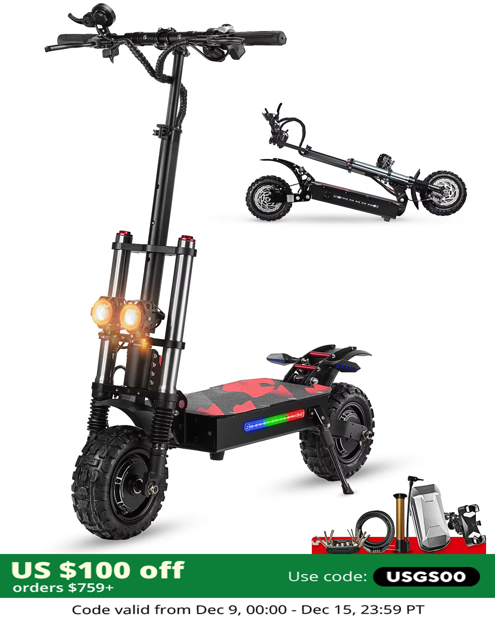 BOYUEDA Electric Scooter 6000W Dual Motor  Large Battery 120KM Range Adult Foldable High Speed Off-Road e-scooter