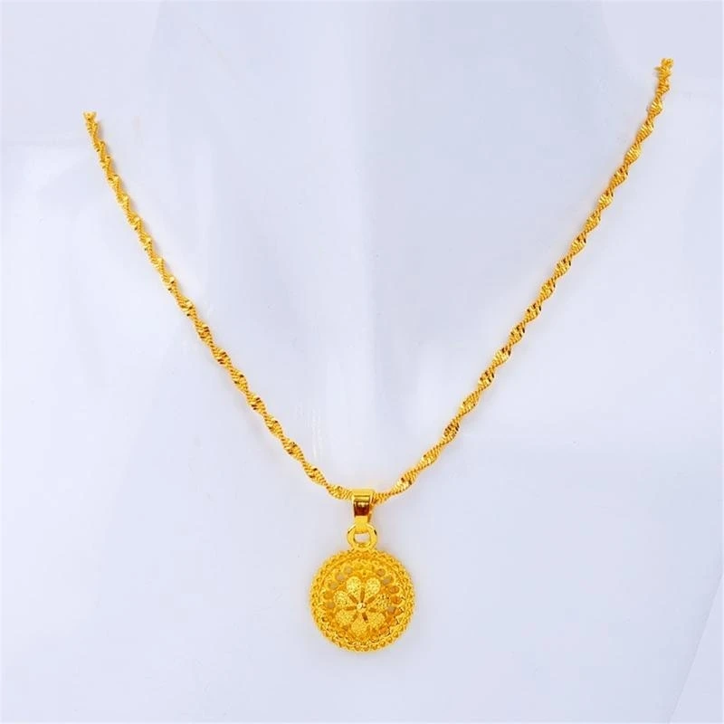 Traditional African Bridal Gold Jewelry Set Including Necklace Earrings and Rings for Bridal and Formal Event