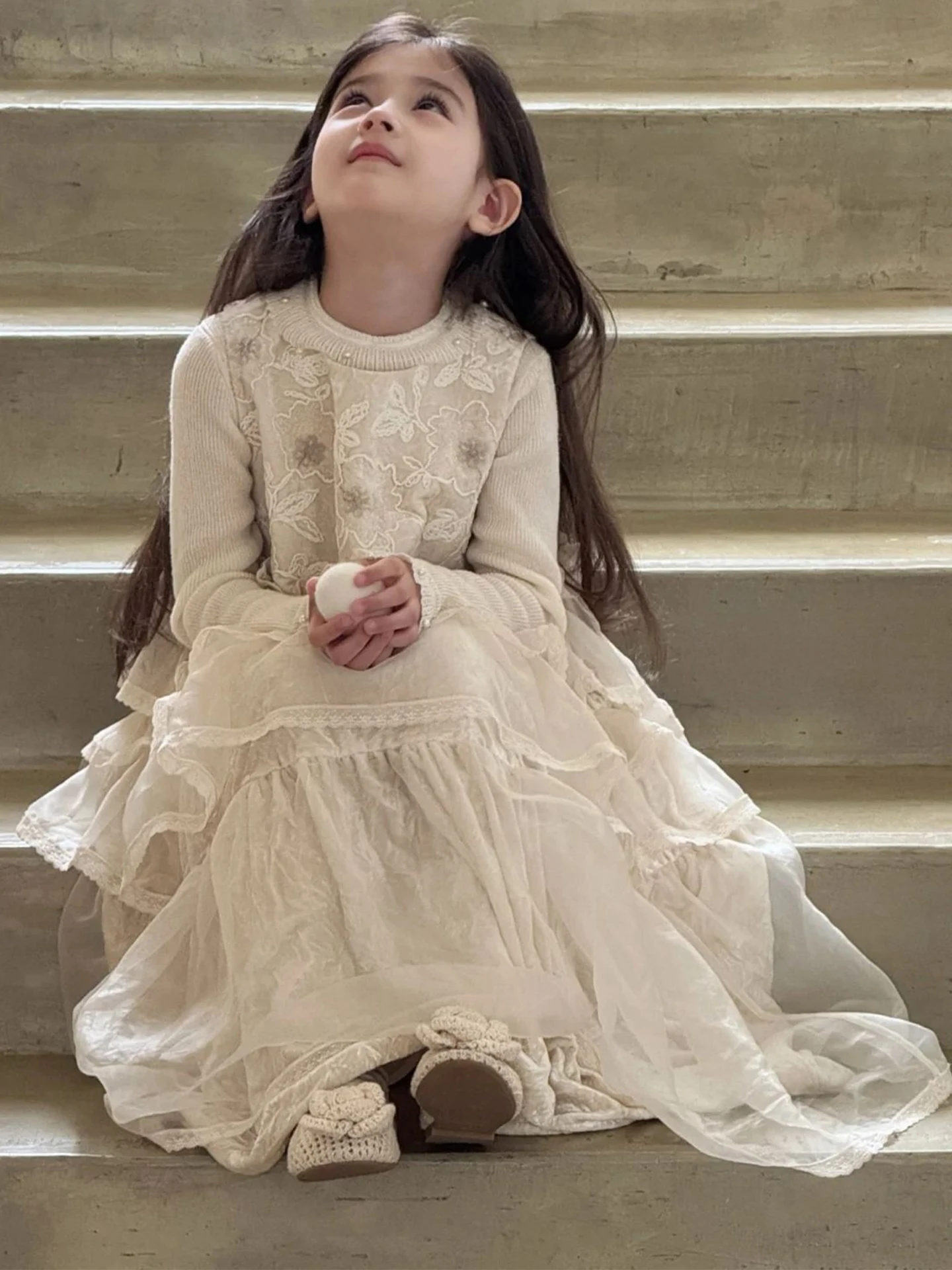Girls' Korean Style Vest Dress Spring Autumn Fashionable Middle Length Skirt Casual No Sleeve round Neck Pull over Dress