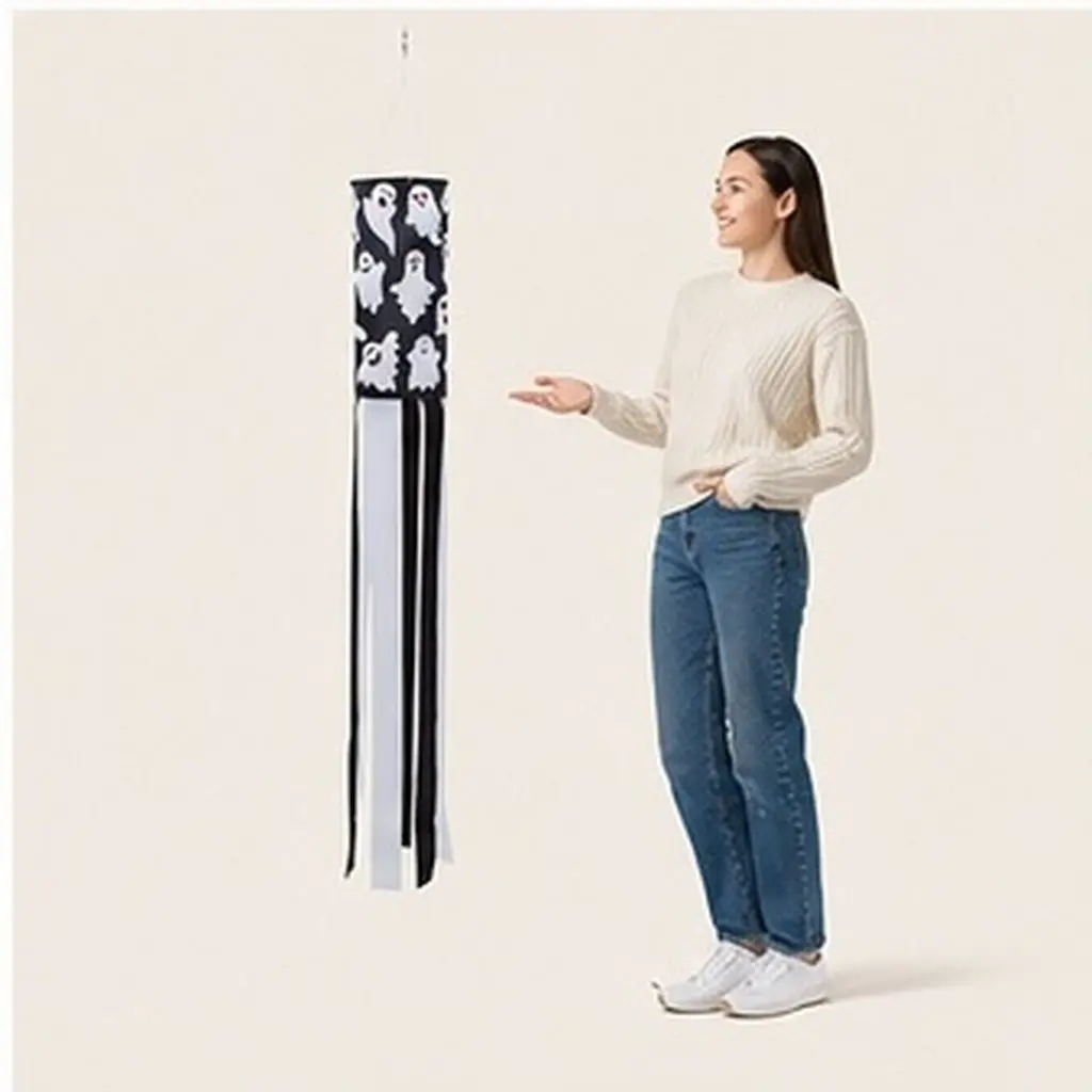 Halloween Windsock Flag 100Cm Long Hanging Windsock Decoration for Outdoor Yard Doorway Window Haunted Halloween Supplies