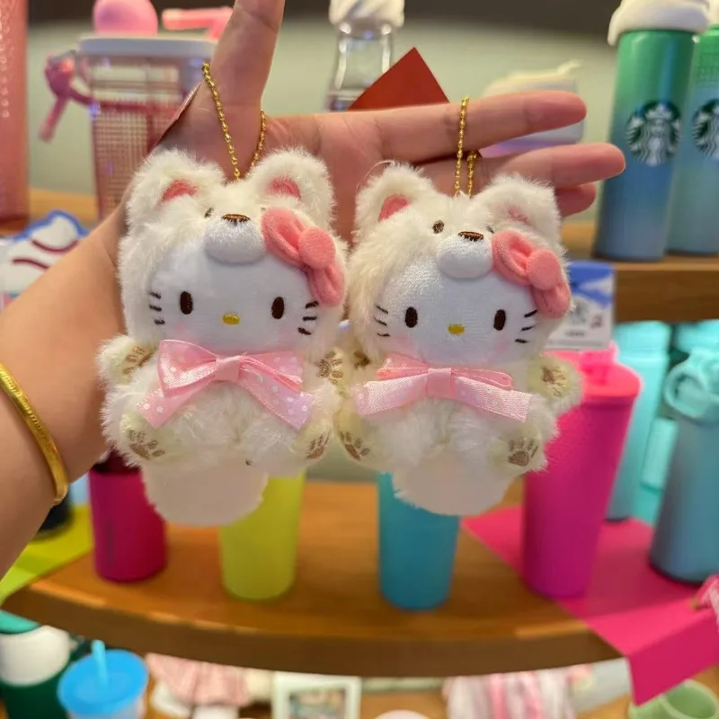 

Cartoon Anime New Hokkaido Little Tail Fox Hellokittys Plush Toy Doll 10cm Sanrios Keychain Summer Bag Pendant Decoration Gifts
