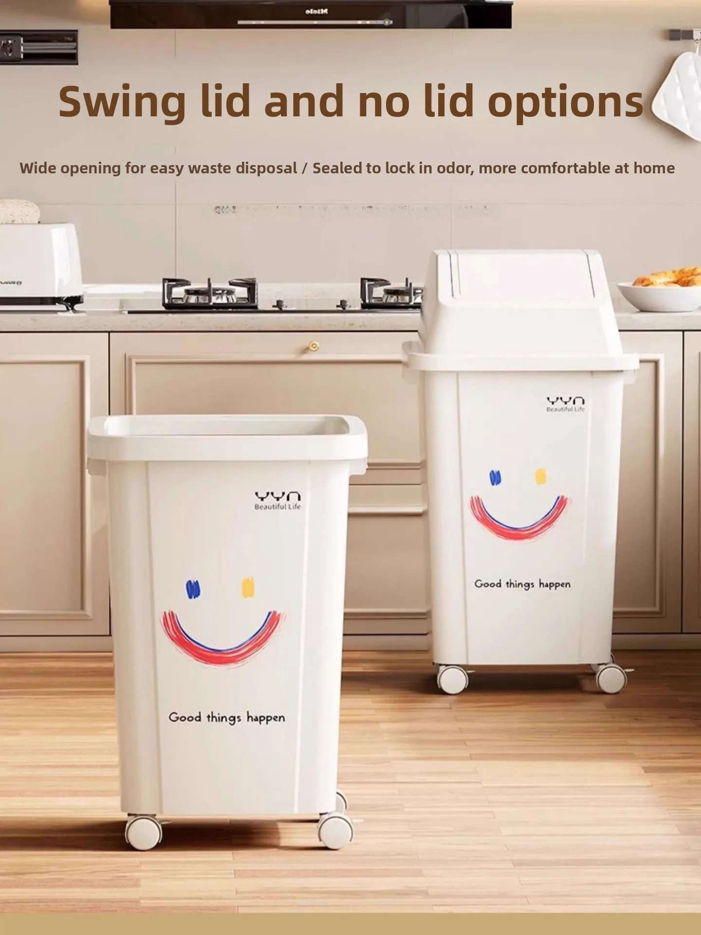 

Extra Large High Model Garbage Can for Kitchen And Living Room Large Capaci Plastic Square ape Sed Smell Lo Home And...