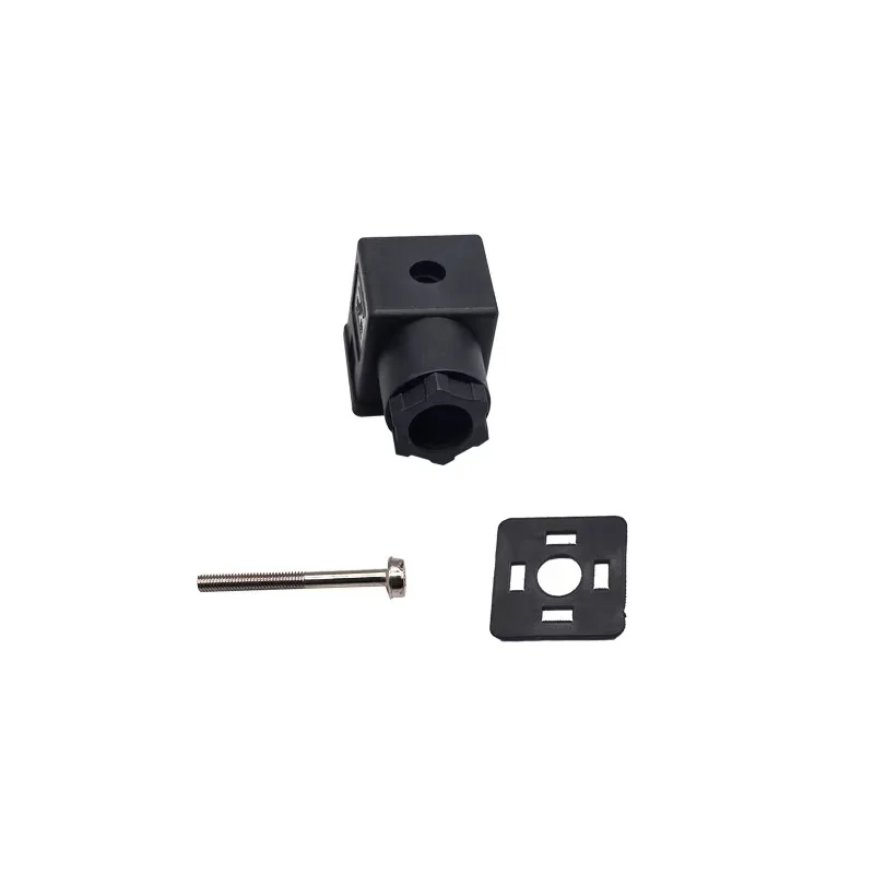 10PCS DIN Connector Box With Screw And Gasket Solenoids Coil Connector Led Indicator for AC voltage Tape line